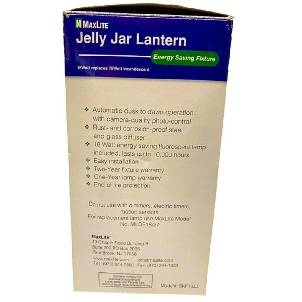 MaxLite Jelly Jar Lantern (Dusk To Dawn)